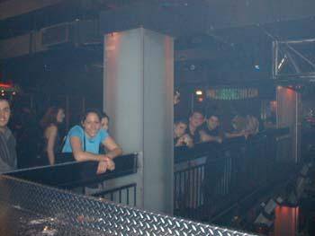 Hanging over the balcony